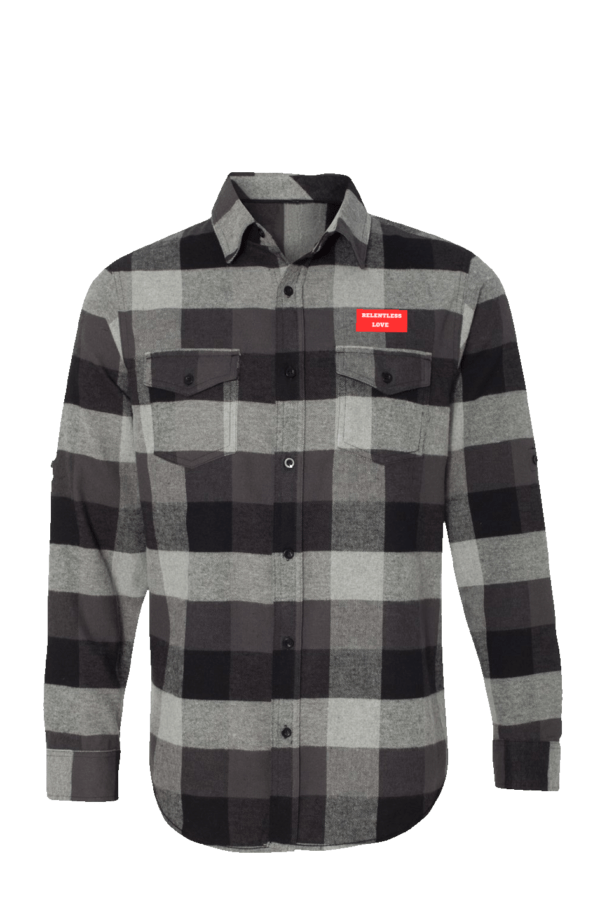 4444559 4749.png Relentless Long Sleeve Flannel Grey And Black